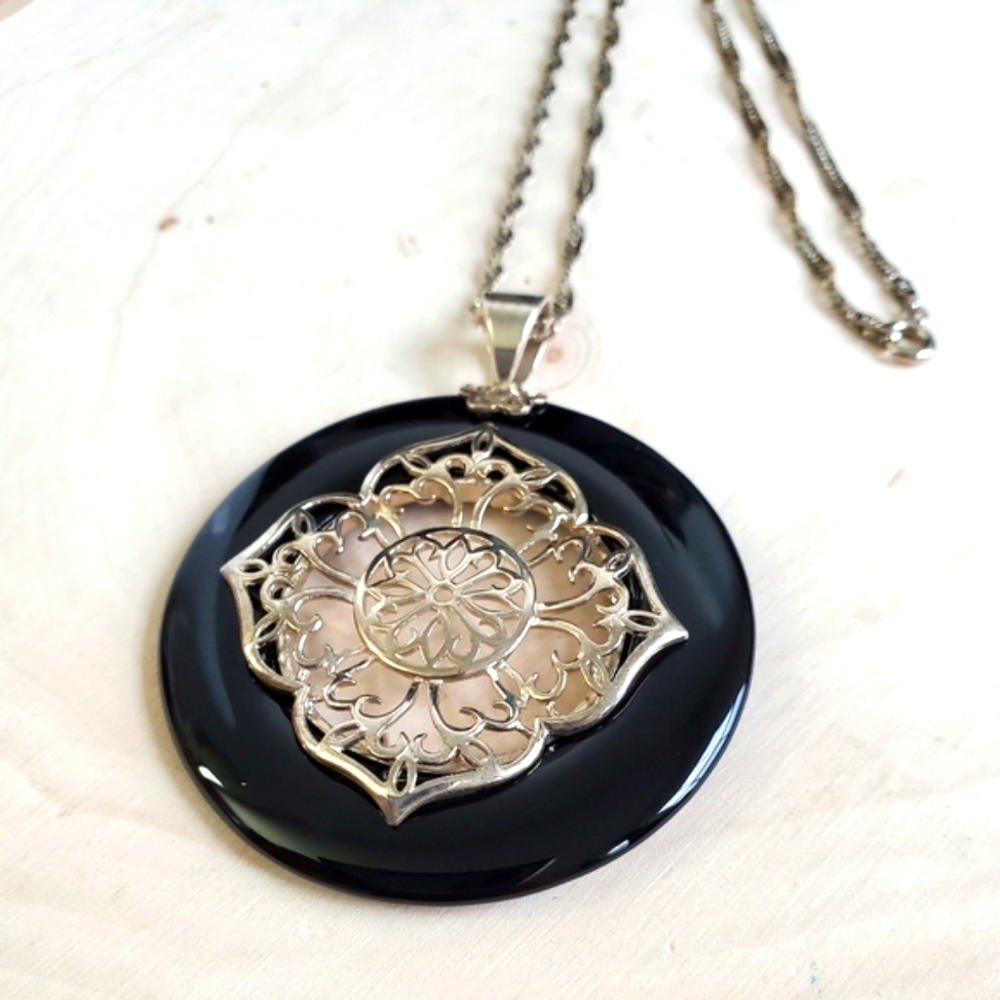 Sterling Silver 925 Onyx Necklace